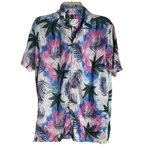 Fresh Prints Of Bel Air Shirt Men's Mesh Large Tropical 420 Stoner Button Up